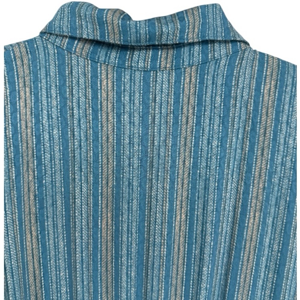 Free People Teal-Blue Striped Button-Down Maxi Dress - Picture 8 of 13